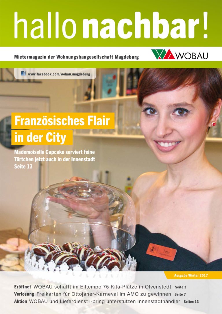 Wobau Hallo Nachbar Magazin Zeitschrift Mademoiselle Cupcake Magdeburg